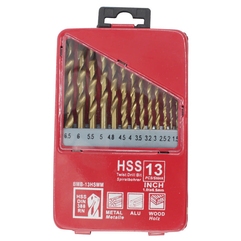 Titanium-Coated High-Speed Steel Twist Drill Set (25PC)