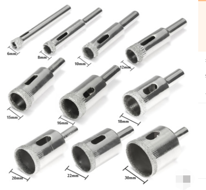 Diamond Drill Bit Set for Glass and Marble (6-50mm)