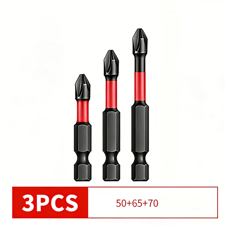 Magnetic Impact Phillips Bit Anti-Slip Impact Long Screwdriver Bit Set Hex Shank Cross Impact Driver Bit for Power Drilling