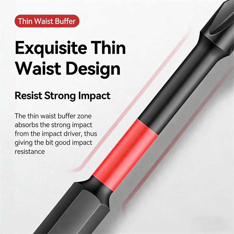 Magnetic Impact Phillips Bit Anti-Slip Impact Long Screwdriver Bit Set Hex Shank Cross Impact Driver Bit for Power Drilling