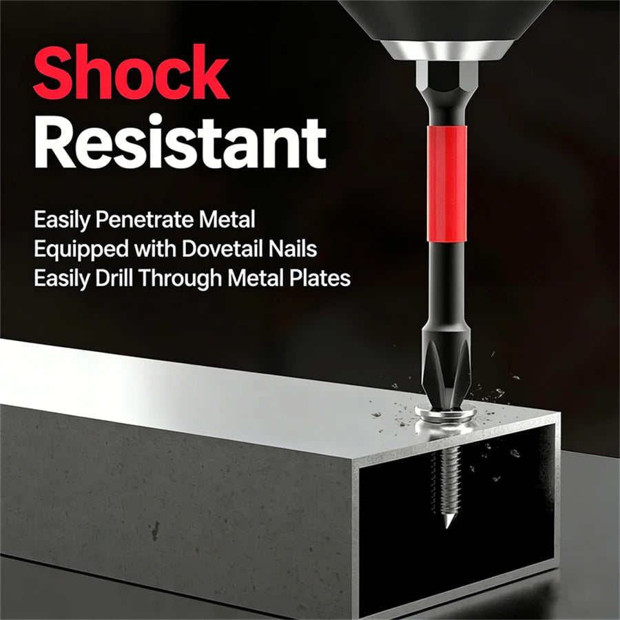 Magnetic Impact Phillips Bit Anti-Slip Impact Long Screwdriver Bit Set Hex Shank Cross Impact Driver Bit for Power Drilling
