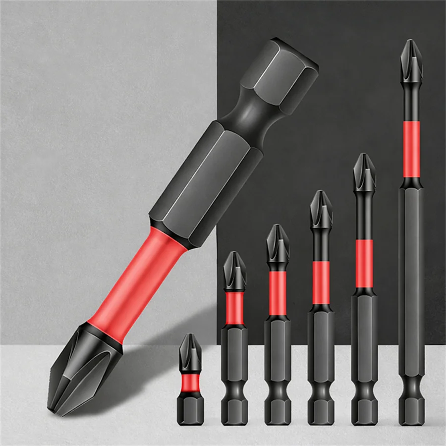 Magnetic Impact Phillips Bit Anti-Slip Impact Long Screwdriver Bit Set Hex Shank Cross Impact Driver Bit for Power Drilling
