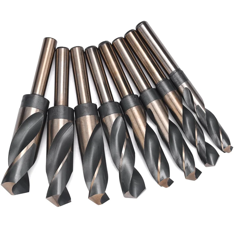 BHBD-8 Piece Silver And Deming Drill-Bit Set Reduced Shank Drill Bit Set 1/2-Inch-Diameter Shank, 9/16-Inch To 1-Inch Sizes