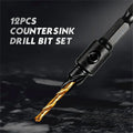 Reliable- 12PC Counter Sink Drill Bit Set for Wood - 5/ 6/ 8/ 10/ 12 Sizes, Adjustable, Precise Drilling, Easy to Disassemble