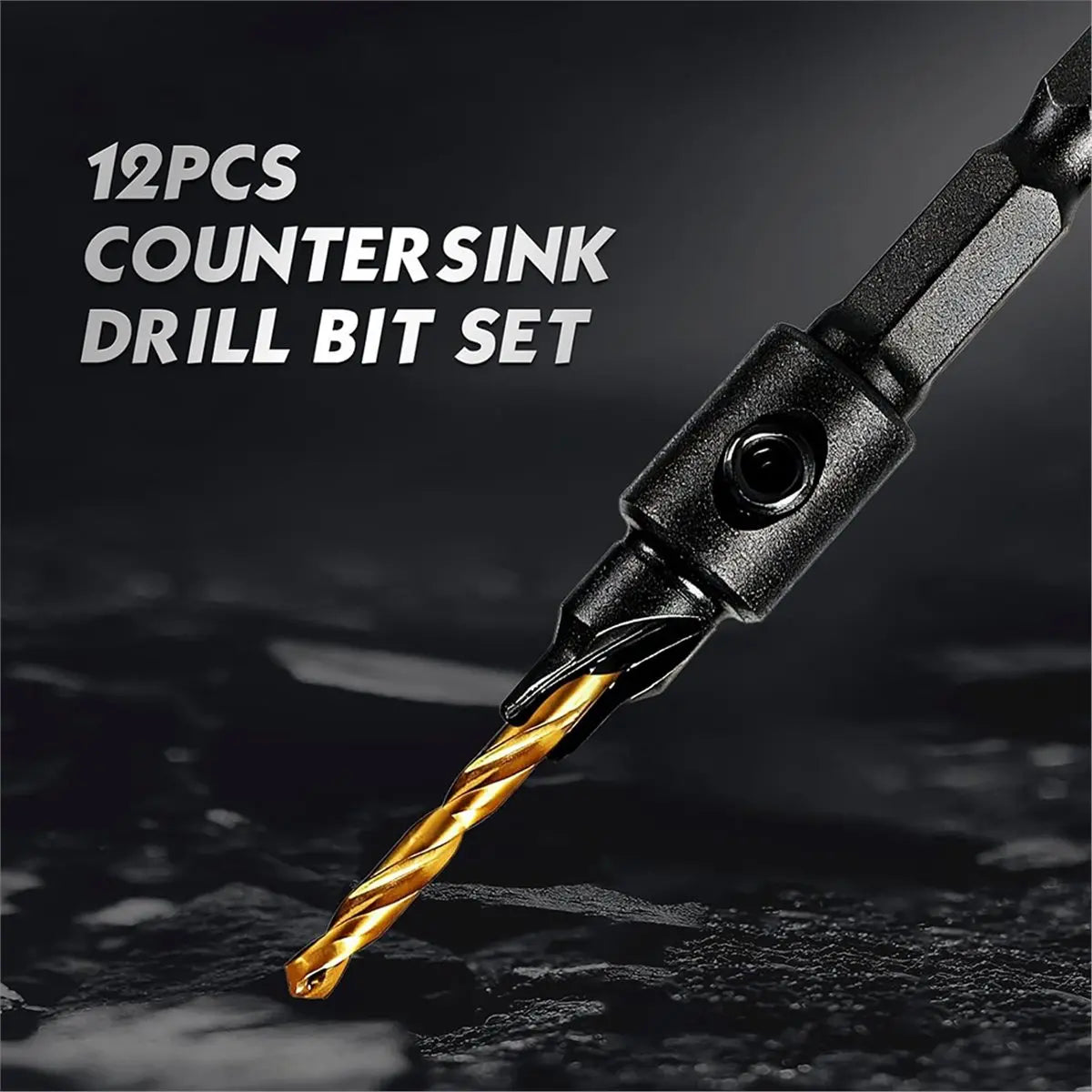 Reliable- 12PC Counter Sink Drill Bit Set for Wood - 5/ 6/ 8/ 10/ 12 Sizes, Adjustable, Precise Drilling, Easy to Disassemble