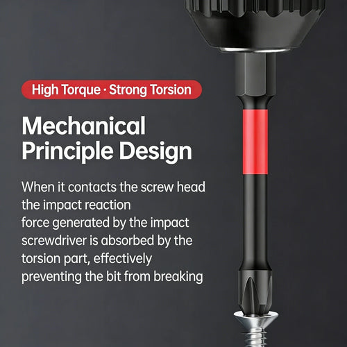 Magnetic Impact Phillips Bit Anti-Slip Impact Long Screwdriver Bit Set Hex Shank Cross Impact Driver Bit for Power Drilling
