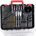 100pcs Drill Bit Set,100 Pieces Impact Driver Bits & Screwdriver Bits Set, for Drilling Metal, Wood, Masonry and Plastic