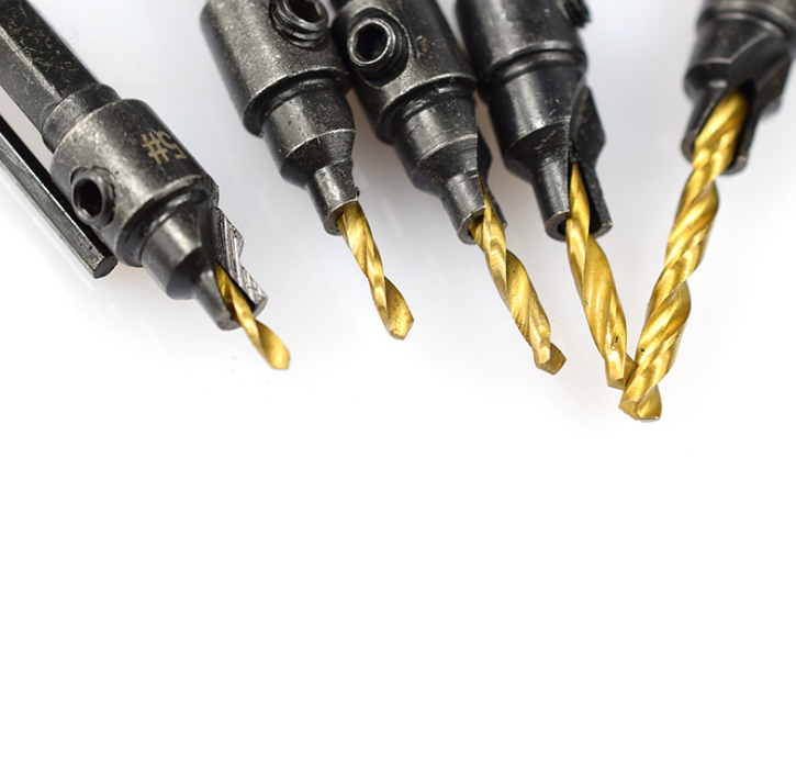 Titanium Coated Woodworking Countersink Drill Set (5 pcs)