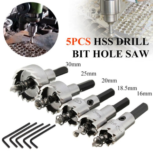 5-Piece HSS Drill Bit Set for Metal and Aluminum